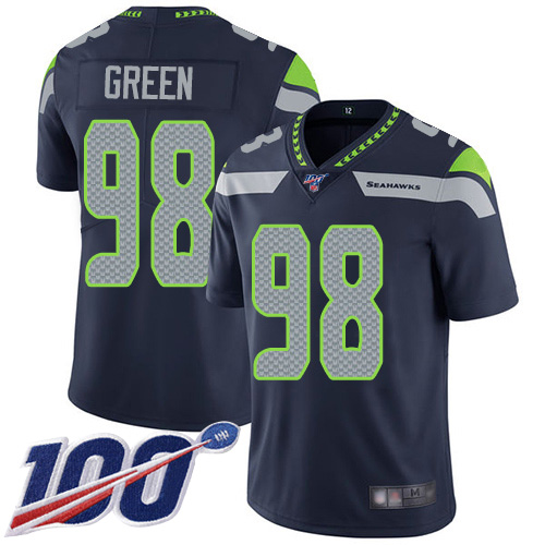 Seattle Seahawks Limited Navy Blue Men Rasheem Green Home Jersey NFL Football #98 100th Season Vapor Untouchable->seattle seahawks->NFL Jersey